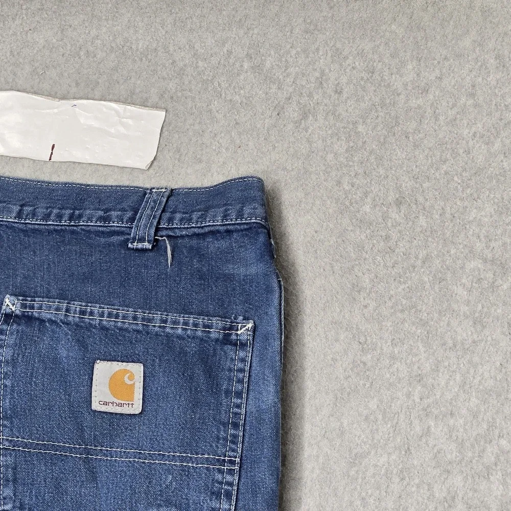 Carhartt Men Jeans 32X28 Blue Denim Carpenter B33 Dungaree READ